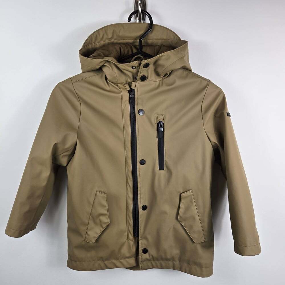 Zara Kids Tan Hooded Rain Jacket Jacket 7Y